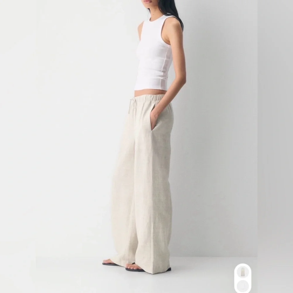 NWOT XS Aritzia CruiseLinen The Lodge Pant in Undyed Ecru